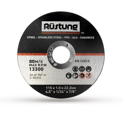 Multi-purpose cutting disc 4½” | 115mm x 1mm x 22.2mm | Rustung