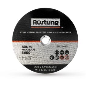All-in-one cutting disc 9″ | 230mm x 1.9mm x 22.2 mm | Rustung