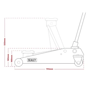 Premier Low Profile Trolley Jack with Rocket Lift 4 Tonne – Orange