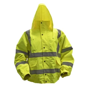 Worksafe® Hi-Vis Yellow Jacket with Quilted Lining, Elasticated Waist & Cuffs – X-Large
