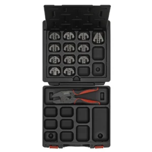 Ratchet Crimping Tool with Jaws and Storage Case