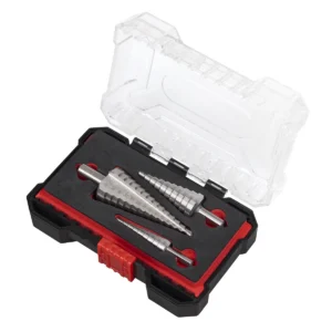 Straight Flute HSS 4341 Step Drill Bit Set 3pc