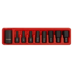 Premier Hex Impact Bit & Holder Set 1/2″Sq Drive 9pc