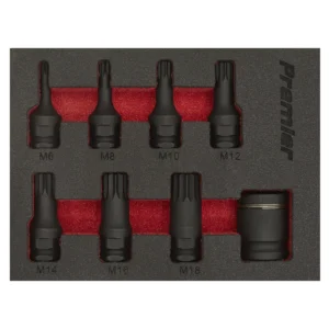 Premier Spline Impact Socket Bit Set 3/8″Sq Drive 8pc