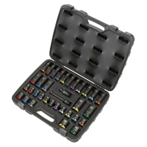 Lock-On™ Standard & Deep Impact Socket Set 34pc 1/2″Sq Drive 6pt Metric