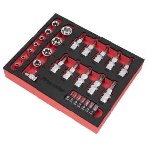 Premier TRX-Star* Socket & Security Bit Set 1/4″Sq & 3/8″Sq Drive 29pc