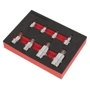 Premier Spline Socket Bit Set1/4″, 3/8″ & 1/2″Sq Drive 8pc