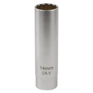 Spark Plug Socket with Magnetic Retainer 3/8″Sq Drive 12-Point 14mm