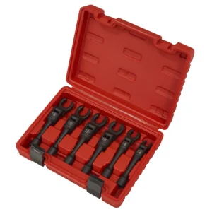 Flexi-Head Flare Nut Diesel Injection Wrench Set 6pc 3/8″Sq Drive