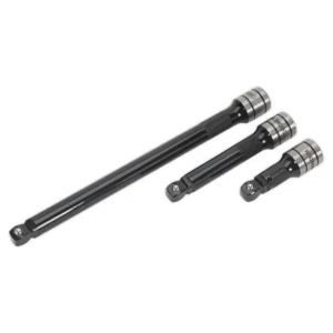 Premier Black Wobble/Rigid Extension Bar Set 1/2″Sq Drive 3pc