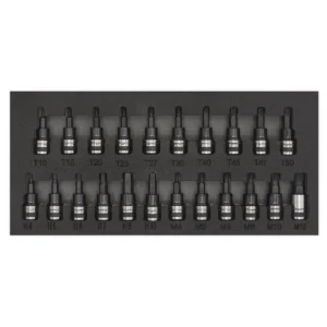 Premier Black TRX-Star*/Hex/Spline Socket Bit Set 3/8″Sq Drive 22pc