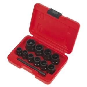 Spanner Type Bolt Extractor Set 3/8″Sq Drive 11pc