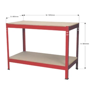 Steel Workbench with Wooden Top 1.2m