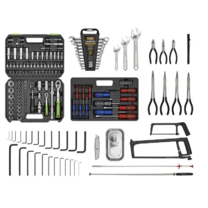 American PRO® Topchest & Rollcab Combination 6 Drawer with 170pc Tool Kit – Red/Grey