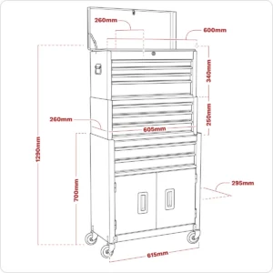 American PRO® Topchest, Mid-Box Tool Chest & Rollcab Stack 9 Drawer – Purple
