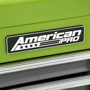 American PRO® Topchest, Mid-Box Tool Chest & Rollcab 9 Drawer Stack – Green