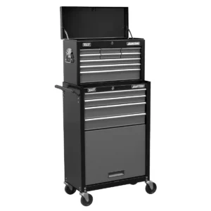 American PRO® Topchest & Rollcab Combination 13 Drawer – Black/Grey