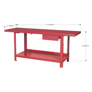 Steel Workbench with Drawer 2m