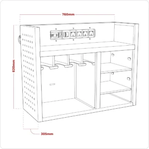 Superline PRO® Power Tool Storage Rack with Power Bar