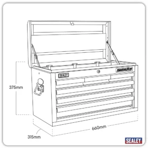 Superline PRO® Topchest 6 Drawer – Black