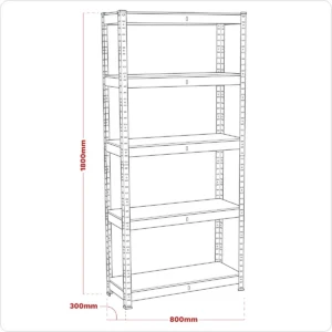 Racking Unit with 5 Shelves 150kg Capacity Per Level