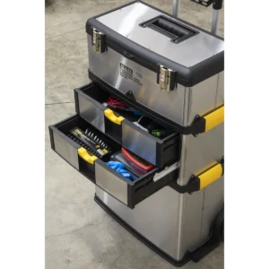 Mobile Stainless Steel/Composite Toolbox with 3 Compartments