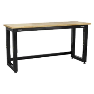 Premier™ Heavy-Duty Steel Adjustable Workbench with Wooden Worktop 1830mm