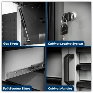 Superline PRO® Black Edition Storage System with Rubber Wood Worktop 3.24m