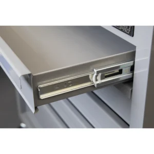 American PRO® Mobile Workstation with Wooden Worktop 5 Drawer – Grey