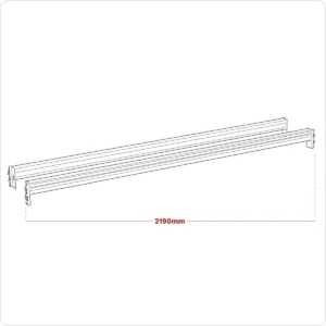 2250mm Cross Beam Tube 1000kg Capacity – Pair