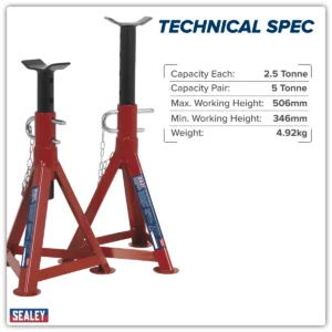 Premier Axle Stands (Pair) 2.5 Tonne Capacity per Stand