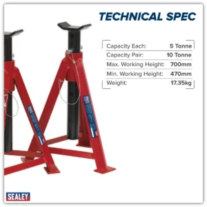 Axle Stands (Pair) 5 Tonne Capacity per Stand