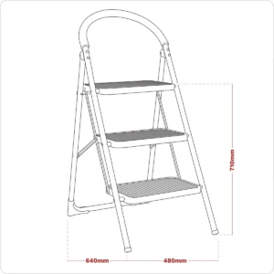 3-Tread Step Stool 150kg Capacity – EN 14183