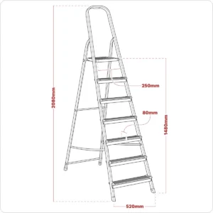 Step Ladder 7-Tread Aluminium – EN 131