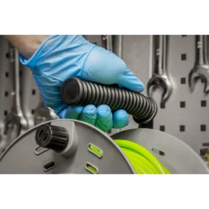 25m Cable Reel with Thermal Trip 4 x 230V – Hi-Vis Green