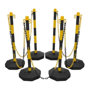 Post & Chain Kit 25m – Black/Yellow