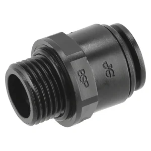 John Guest® Straight Adaptor 15mm x 1/2″BSP – Pack of 2