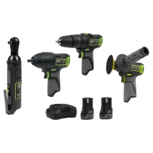 4 x SV10.8 Series Cordless Power Kit 10.8V – 2 Batteries & Euro Plug