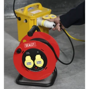 25m Heavy-Duty Cable Reel with Thermal Trip 2 x 110V