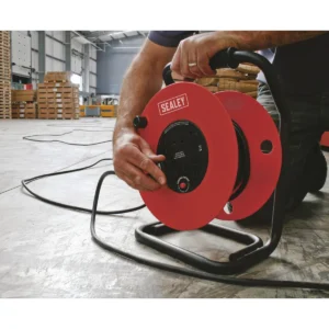 50m Heavy-Duty Cable Reel with Thermal Trip 4 x 230V
