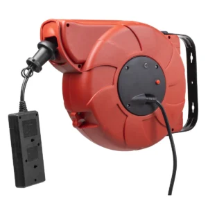 Cable Reel System Retractable 15m 2 x 230V Socket