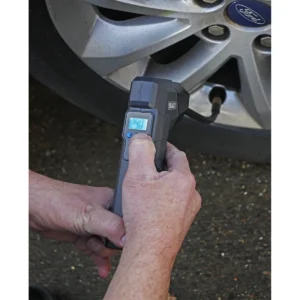 Compact Rechargeable Tyre Inflator & Power Bank with Worklight