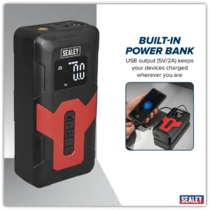 Rechargeable Tyre Inflator & Power Bank with Worklight 12V