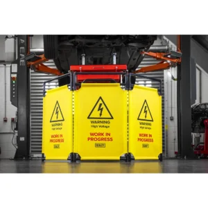Folding Safety Barrier for Hybrid/Electric Vehicles