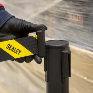 Retractable Safety Belt Barrier Post – Set of 2