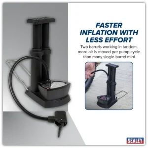 Mini Twin Barrel Bicycle Foot Pump