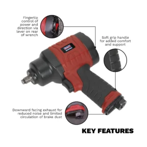 Generation Composite Twin Hammer Air Impact Wrench 3/8″Sq Drive