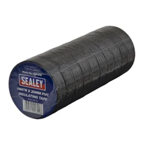 PVC Insulating Tape 19mm x 20m, Black – Pack of 10