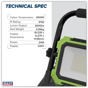 Portable Floodlight 24W SMD LED 230V
