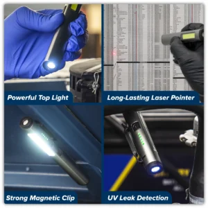 Rechargeable UV Penlight Torch with Laser Pointer 5W COB & 3W SMD LED